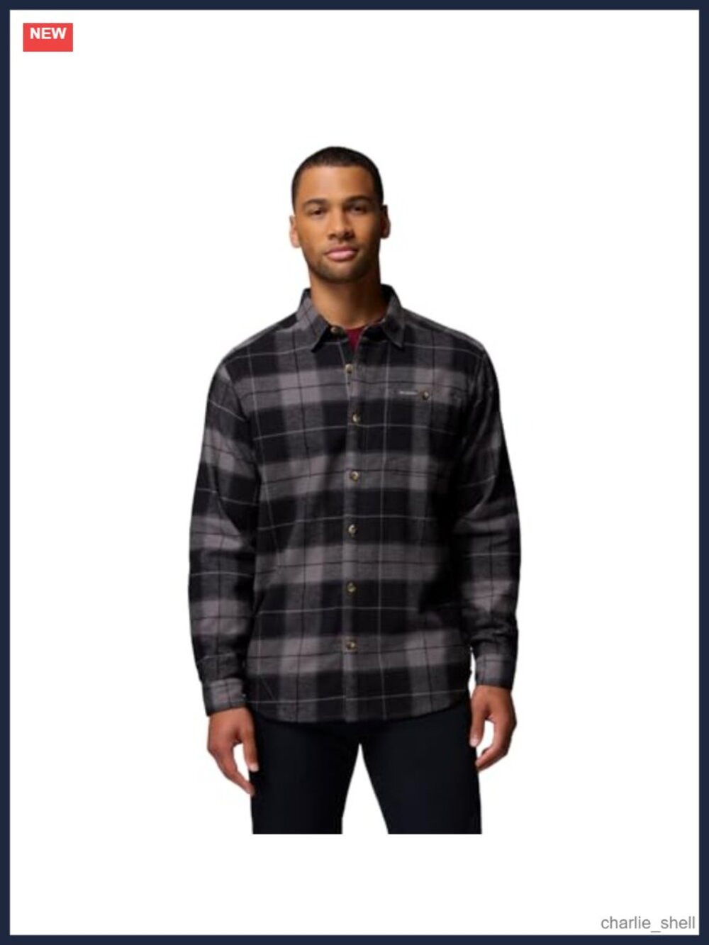 Preowned Heavyweight 100% Cotton Flannel Shirt Button Down Regular Fit Long